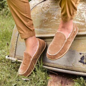 ✨NEW! Minnetonka Unisex Cinnamon Tilden Moccasin Soft Suede Indoor Outdoor M7/W9